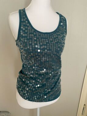 Charlotte Russe Teal Sequin Tank Top